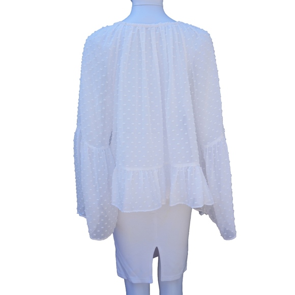 ULLA JOHNSON WHITE SWISS DOT PEASANT SHIRT - Picture 4 of 8